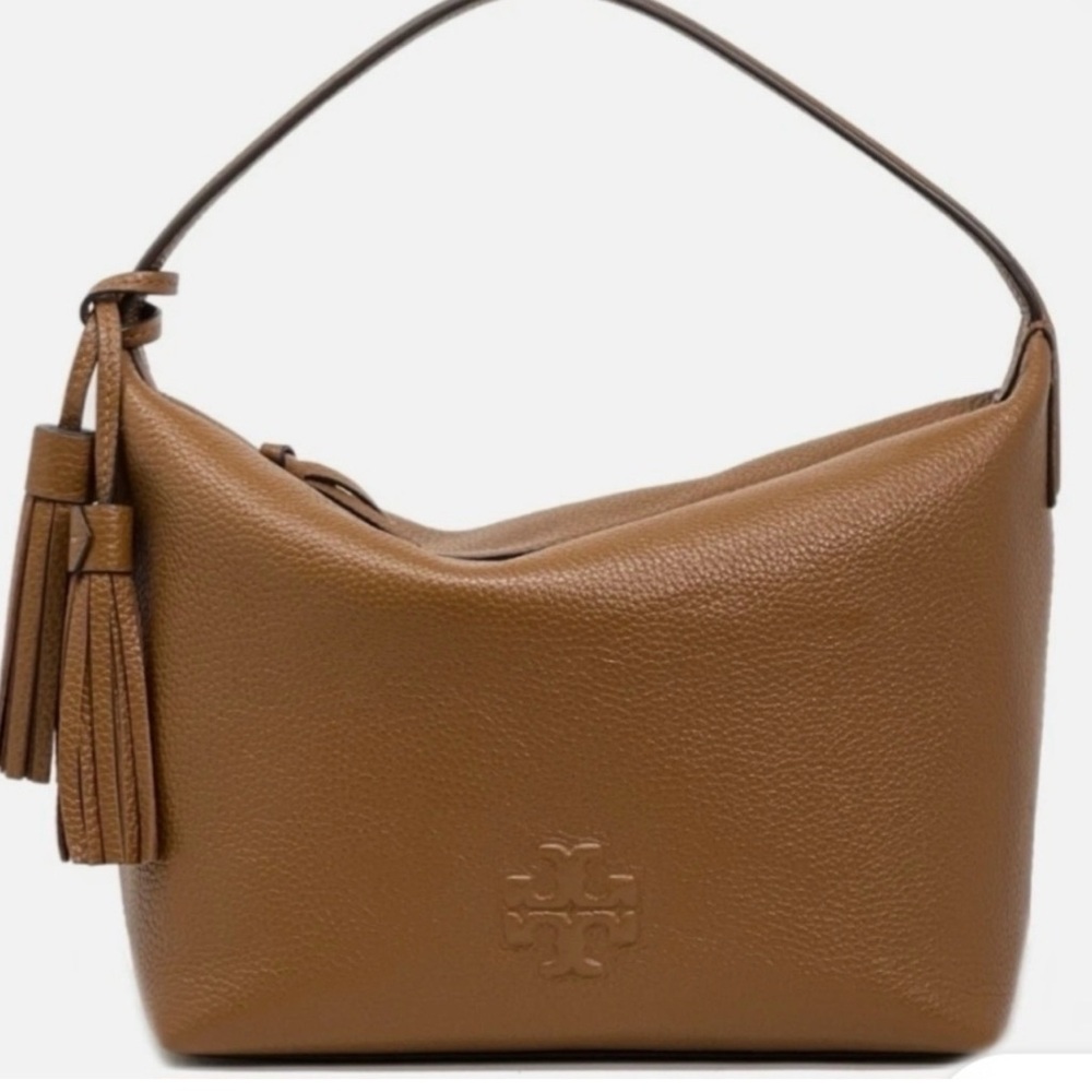 Tory Burch Brown Leather Hobo with Tassels